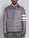 Thom Browne Medium Grey Down Fill 4-bar Shirt Jacket In Grey