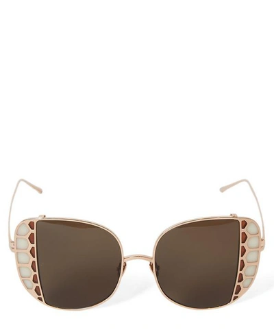 Linda Farrow Amelia Round 18ct Rose-gold Plated Sunglasses In Rose Gold