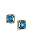 KONSTANTINO Kleos 18K Yellow Gold, Sterling Silver & Blue Topaz Stud Earrings