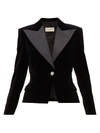 ALEXANDRE VAUTHIER CRYSTAL-BUTTON COTTON-VELVET BLAZER,6E7CF73E-1438-DD8A-CCC0-4C95533A9B12