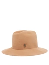 MAISON MICHEL TYLIE CHAIN AND PLAQUE FELT TRILBY HAT,b7c38d74-616e-805b-a398-47b678c82cb7