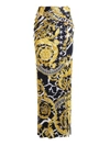 VERSACE SAVAGE BAROCCO PRINT DRAPED LONG SKIRT,3ee5adae-01bc-5665-bfac-6a14c3c64c34