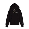 Champion Reverse Weave Script Chest Logo Hoodie In Black