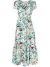 BORGO DE NOR Eliza Floral Print Midi Dress,F4345DC2-D385-4A95-7C6C-C0618C1A2182