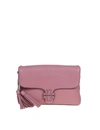 TORY BURCH MCGRAW FOLD-OVER SHOULDER BAG IN PINK LEATHER,53163 651-1