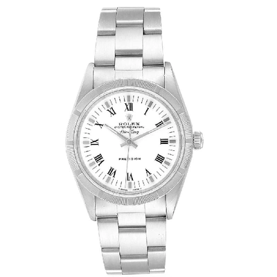 Rolex Air King 34mm White Dial Steel Mens Watch 14010 Box In Not Applicable