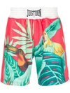 JUST DON TROPICAL LOGO SHORTS,38A71C50-194E-0A40-9A17-2AE2BF87793A