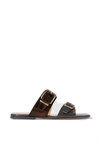 DRIES VAN NOTEN BUCKLE-DETAILED SMOOTH AND PATENT-LEATHER SLIDES,3F2C142E-60D6-73FC-D40D-3CB8613378BD