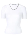 ALEXANDER WANG RIBBED TEE WITH CHAIN NECKLACE,45EB52FF-C68B-E01E-7318-CD548AE5C2F0