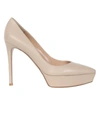 Gianvito Rossi 115mm Dasha Leather Platform Pumps In Mousse