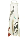 Jacquemus Button-accented Abstract-print Dress In White