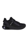 BALMAIN B-TRAIL SNEAKERS IN LEATHER AND BLACK FABRIC,38FFE079-C4BD-E99E-BD85-53A0AFB40E46