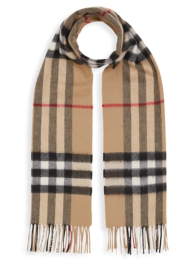Burberry Kids' The Classic Check Cashmere Scarf In Beige