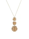 ALEXIS BITTAR 10K Goldplated Crystal Burst Triple-Sphere Pendant Long Necklace