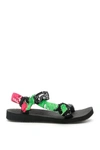 Arizona Love + Jason Wu Trekky Printed Cotton, Gauze And Canvas Sandals In Mix Black (black)