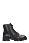 ASH WOLF COMBAT BOOTS IN BLACK LEATHER,11188072