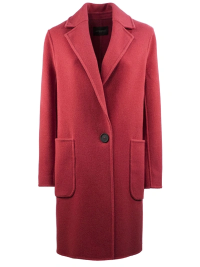 Antonelli Coral-tone Coat In Virgin Wool In Fragola