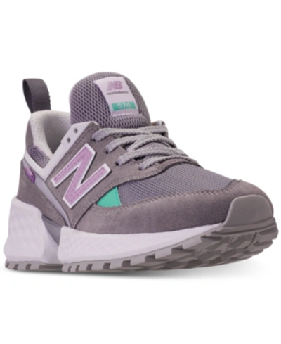 New Balance Women's 574 V2 Casual Sneakers From Finish Line In Gunmetal/dark Violet Glo