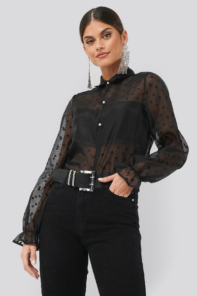 Chloé Dotted Wide Sleeve Blouse - Black