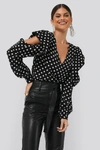 CHLOÉ Cut Detail Dotted Blouse Black