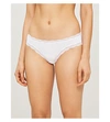 STRIPE & STARE WOMENS WEDDING PACK OF FOUR BRIDE-EMBROIDERED STRETCH-JERSEY BRIEFS S