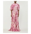 GIAMBATTISTA VALLI Floral-print ruffle-trimmed silk gown