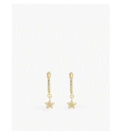 Astrid & Miyu Mystic Star Huggie Earrings In Yellow/gold