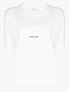 SAINT LAURENT WHITE LOGO PRINT COTTON T-SHIRT,460876YB2DQ14577866