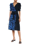 ALICE AND OLIVIA WRAP-EFFECT PRINTED SILK CREPE DE CHINE DRESS,3074457345621293952