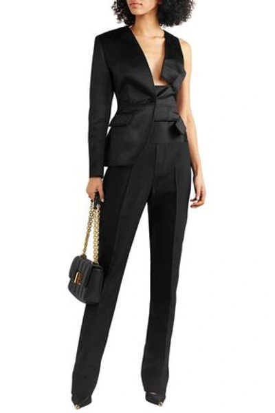 Tom Ford Cutout Silk-satin Blazer In Black