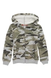 Splendid Boys' Camo Zip-up Hoodie - Little Kid In Dark Heather Grey