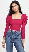 ALICE AND OLIVIA RACH PUFF SLEEVE TOP