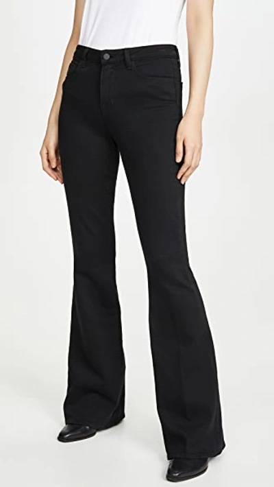 L Agence Bell High Rise Flare Jeans In Noir