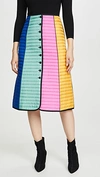 TORY BURCH Colorblock Quilted Skirt