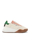 Stella Mccartney Loop Logo-print Canvas And Vegetarian Suede Sneakers In White & Cream