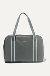 PARAVEL FOLD-UP LEATHER AND GROSGRAIN-TRIMMED SHELL WEEKEND BAG