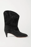 Isabel Marant Dernee Suede Ankle Boots In Black