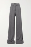 VICTORIA VICTORIA BECKHAM BELTED JERSEY WIDE-LEG PANTS