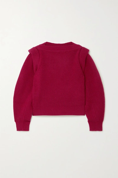 Isabel Marant Jody Ribbed Wool And Cashmere-blend Jumper In Red