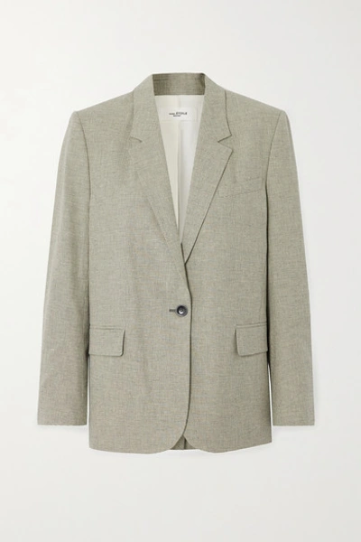 Isabel Marant Étoile Verix Checked Cotton And Linen-blend Blazer In Sage Green