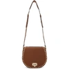 VALENTINO GARAVANI VALENTINO BROWN VALENTINO GARAVANI SMALL ROCKSTUD SADDLE BAG