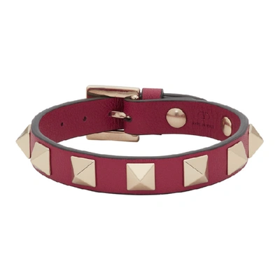 Valentino Garavani Valentino Red  Rockstud Bracelet In 16l Rasberr