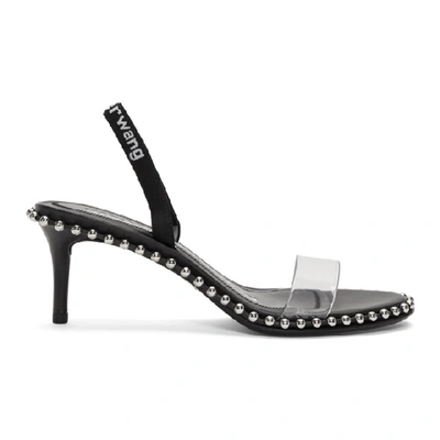 Alexander Wang Black Nova Low Heeled Sandals In Red