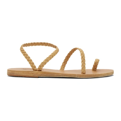 Ancient Greek Sandals Brown Elefteria Braided Leather Sandals - 棕色 In Beige