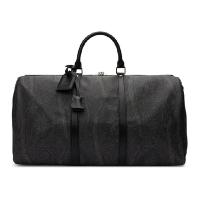 Etro Black Paisley Travel Duffle Bag In 1 Black