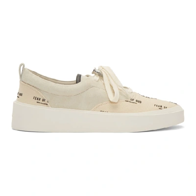 Fear Of God All Over Logo Print Sneakers In Beige