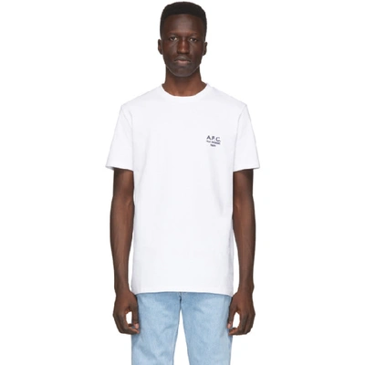 A.p.c. Embroidered-logo Cotton T-shirt In White