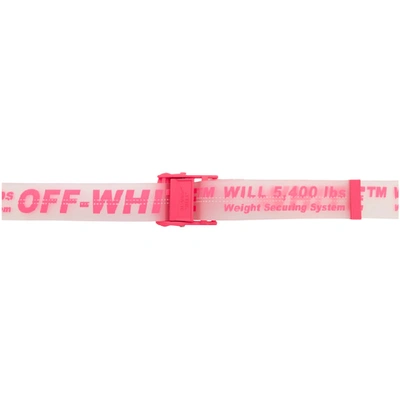 Off-white Transparent And Pink Industrial Belt In 9828 Pink