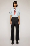 Acne Studios Flared Pinstripe Trousers Navy Blue