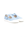 Pèpè Kids' Stripe Buckle Sneakers In Blue